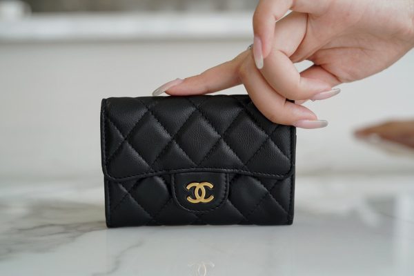 シャネル CHANEL マトラッセ クラシックカードケース ブラック 黒 AP0214 Y01864 C3906 ラムスキン ゴールド金具 - 画像 (2)