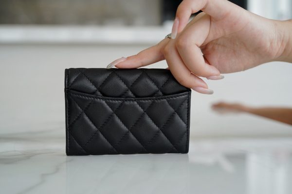 シャネル CHANEL マトラッセ クラシックカードケース ブラック 黒 AP0214 Y01864 C3906 ラムスキン ゴールド金具 - 画像 (4)