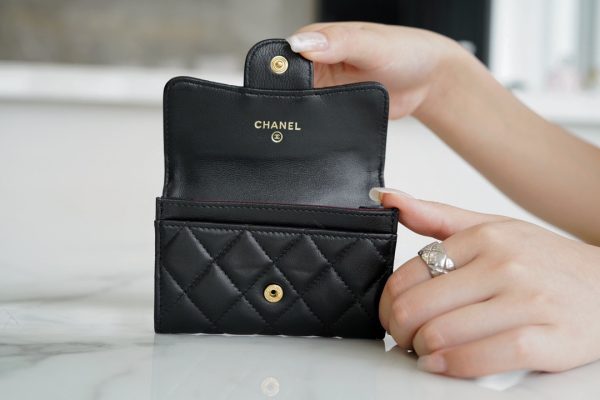 シャネル CHANEL マトラッセ クラシックカードケース ブラック 黒 AP0214 Y01864 C3906 ラムスキン ゴールド金具 - 画像 (7)