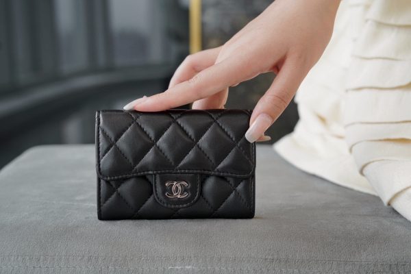 シャネル CHANEL マトラッセ クラシックカードケース ブラック 黒 AP0214 Y01864 C3906 ラムスキン シルバー金具 - 画像 (2)