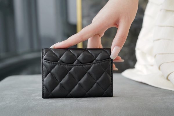 シャネル CHANEL マトラッセ クラシックカードケース ブラック 黒 AP0214 Y01864 C3906 ラムスキン シルバー金具 - 画像 (3)
