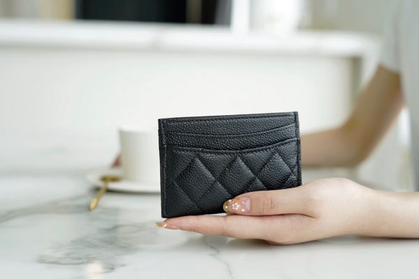 シャネル CHANEL カードケース 名刺入れ ブラック 黒 A31510 Y01480 キャビアスキン ゴールド金具 - 画像 (4)