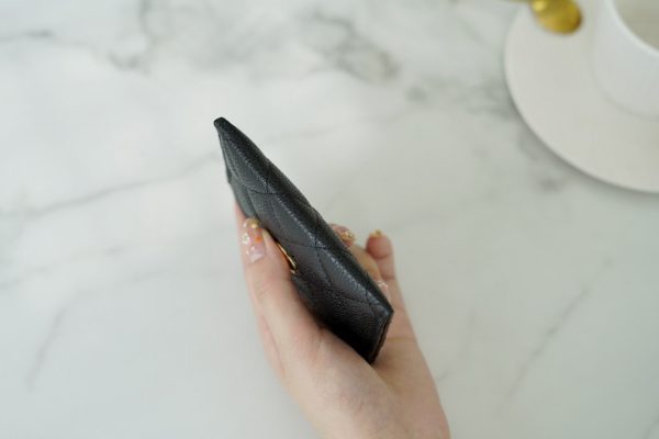 シャネル CHANEL カードケース 名刺入れ ブラック 黒 A31510 Y01480 キャビアスキン ゴールド金具 - 画像 (6)
