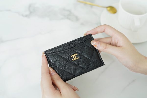 シャネル CHANEL カードケース 名刺入れ ブラック 黒 A31510 Y01480 キャビアスキン ゴールド金具 - 画像 (9)