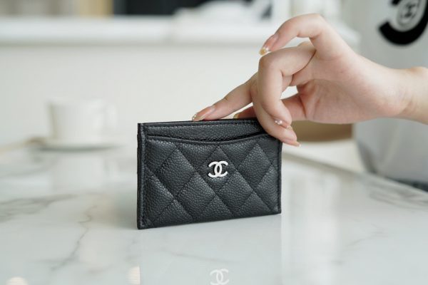 シャネル CHANEL カードケース 名刺入れ ブラック 黒 A31510 Y01480 キャビアスキン シルバー金具 - 画像 (2)
