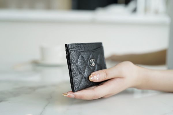 シャネル CHANEL カードケース 名刺入れ ブラック 黒 A31510 Y01480 キャビアスキン シルバー金具 - 画像 (3)