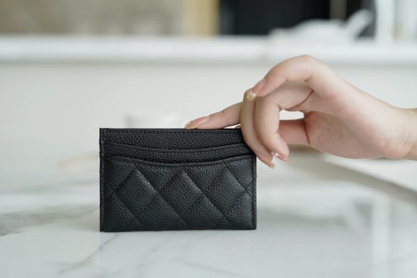 シャネル CHANEL カードケース 名刺入れ ブラック 黒 A31510 Y01480 キャビアスキン シルバー金具 - 画像 (4)