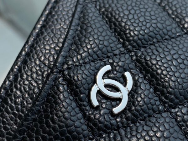 シャネル CHANEL カードケース 名刺入れ ブラック 黒 A31510 Y01480 キャビアスキン シルバー金具 - 画像 (8)