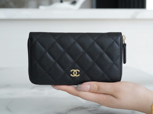 シャネル CHANEL 長財布 クラシック ロング ジップ ウォレット ココマーク ブラック AP0242 Y01864 C3906 キャビアスキン ゴールド金具