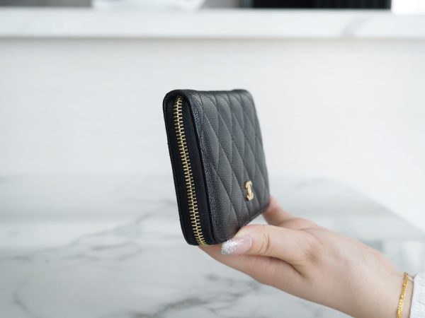 シャネル CHANEL 長財布 クラシック ロング ジップ ウォレット ココマーク ブラック AP0242 Y01864 C3906 キャビアスキン ゴールド金具 - 画像 (4)