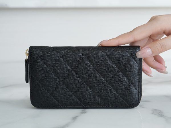 シャネル CHANEL 長財布 クラシック ロング ジップ ウォレット ココマーク ブラック AP0242 Y01864 C3906 キャビアスキン ゴールド金具 - 画像 (5)