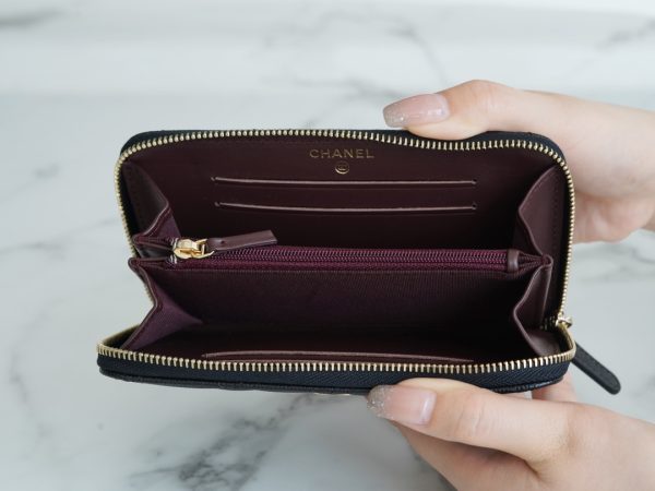 シャネル CHANEL 長財布 クラシック ロング ジップ ウォレット ココマーク ブラック AP0242 Y01864 C3906 キャビアスキン ゴールド金具 - 画像 (6)