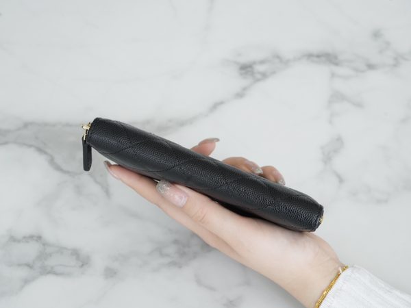 シャネル CHANEL 長財布 クラシック ロング ジップ ウォレット ココマーク ブラック AP0242 Y01864 C3906 キャビアスキン ゴールド金具 - 画像 (9)