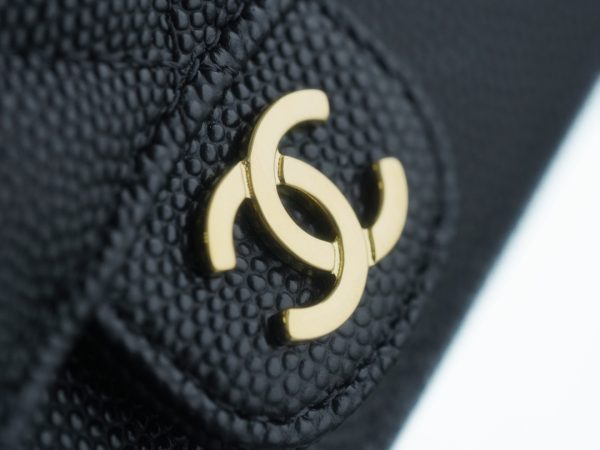 シャネル CHANEL カードケース マトラッセ クラシック ジップ ココマーク ブラック AP2570 キャビアスキン ゴールド金具 - 画像 (9)