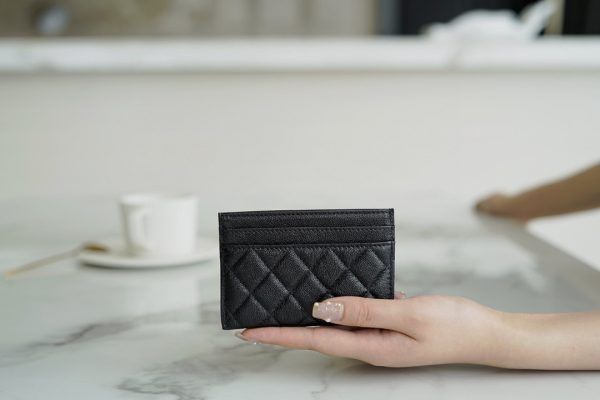 シャネル CHANEL ボーイシャネル カードケース 名刺入れ ブラック 6632 キャビアスキン ゴールド金具 - 画像 (3)