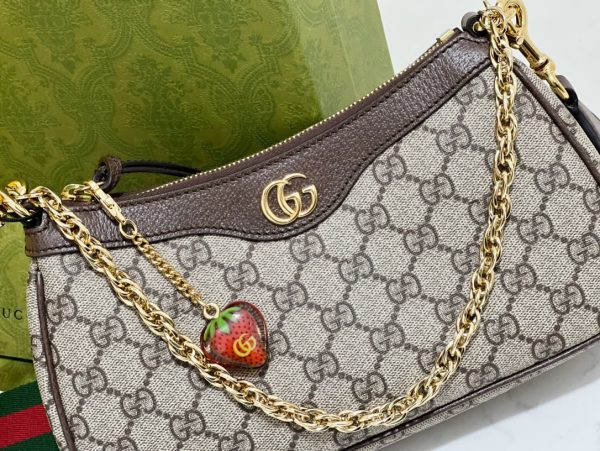 グッチ オフィディア スモール ハンドバッグ ベージュ 735132 GGスプリーム×レザー ゴールド金具 - 画像 (7)