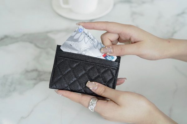 シャネル CHANEL ボーイシャネル カードケース 名刺入れ ブラック 6632 キャビアスキン ゴールド金具 - 画像 (9)