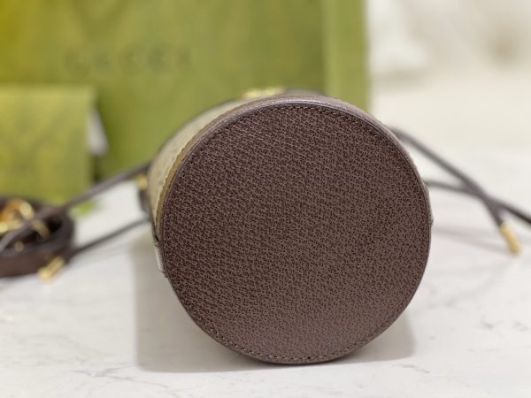 グッチ オフィディア ミニバケットバッグ マーモント ブラウン/ ベージュ 760199 レザー ゴールド金具 - 画像 (5)