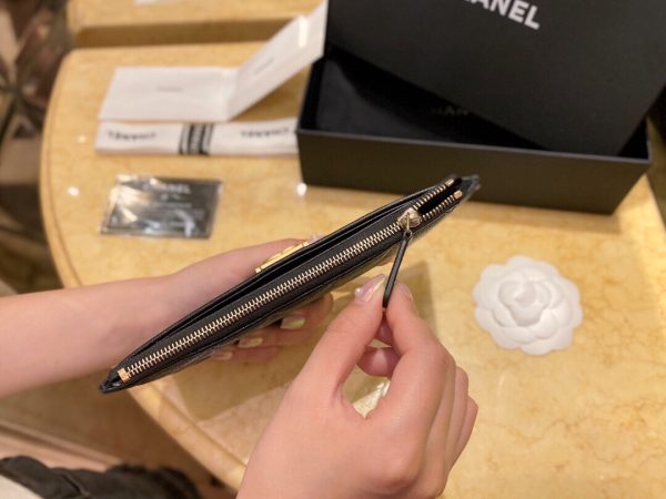 シャネル CHANEL ボーイ マトラッセ ココマーク ラウンドファスナー ブラック 6617 キャビアスキン ゴールド金具 - 画像 (7)