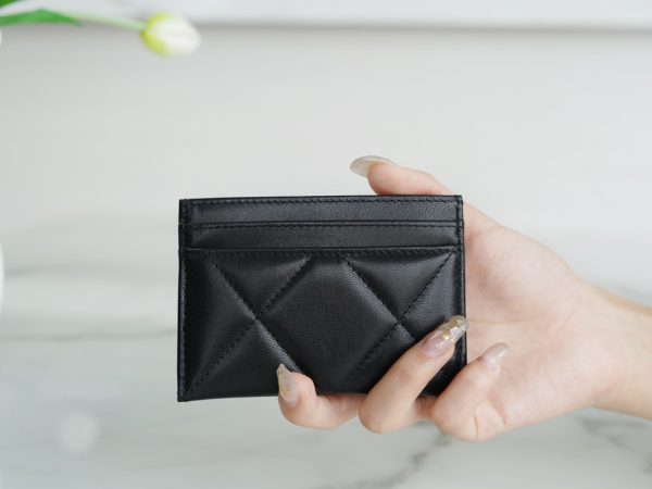 シャネル CHANEL カードケース 名刺入れ ブラック AP1167 ラムスキン ゴールド金具 - 画像 (3)