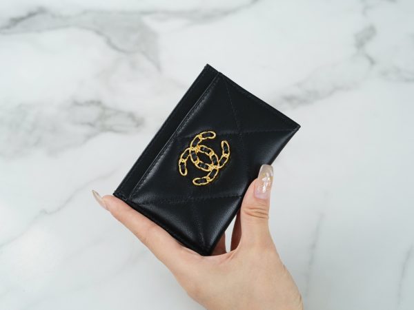 シャネル CHANEL カードケース 名刺入れ ブラック AP1167 ラムスキン ゴールド金具 - 画像 (5)