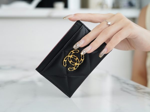 シャネル CHANEL カードケース 名刺入れ ブラック AP1167 ラムスキン ゴールド金具 - 画像 (6)