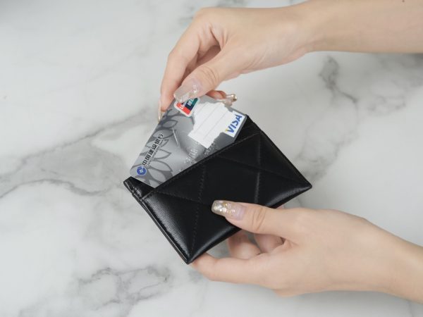 シャネル CHANEL カードケース 名刺入れ ブラック AP1167 ラムスキン ゴールド金具 - 画像 (9)