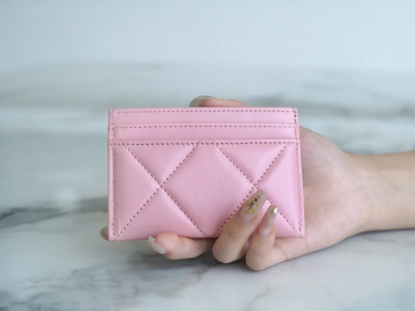 シャネル CHANEL カードケース シャネル19 ライン ピンク AP1167 ラムスキン ゴールド金具 - 画像 (4)