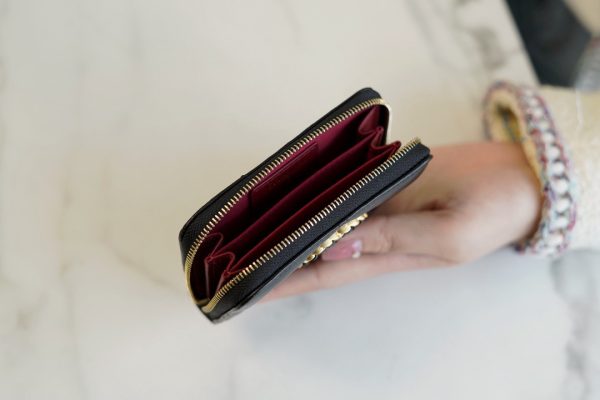 シャネル CHANEL コインケース 19 ジップ コインパース ブラック AP0949 ラムスキン ゴールド金具 - 画像 (5)