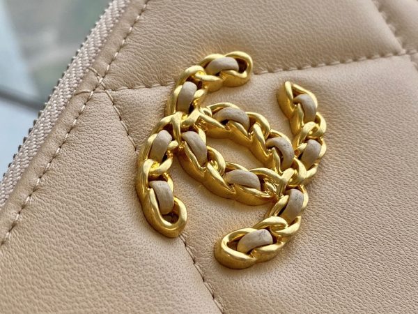 シャネル CHANEL コインケース 19 ジップ コインパース ベージュ AP0949 ラムスキン ゴールド金具 - 画像 (9)