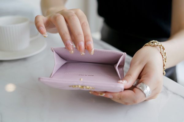 シャネル CHANEL カードケース 19フラップ ココマーク ピンク AP1790 ラムスキン ゴールド金具 - 画像 (6)