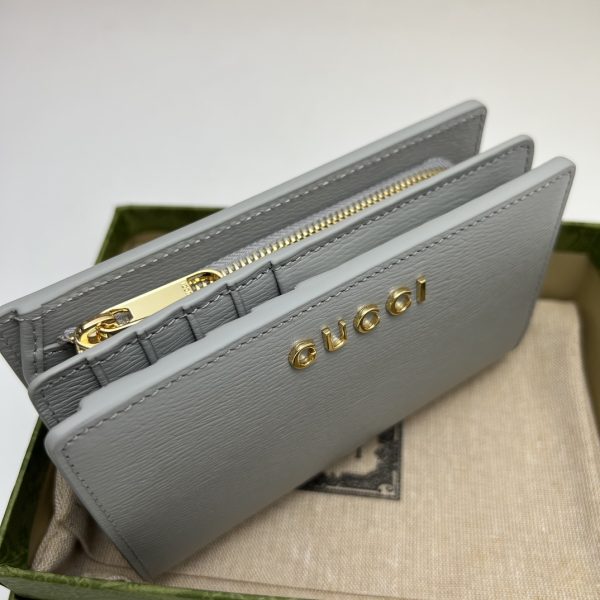 グッチ 財布 新作 2024 グレー 772640 レザー ゴールド金具 - 画像 (3)