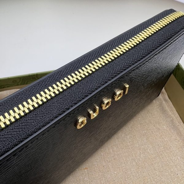 グッチ 長財布 スクリプト ジップアラウンドウォレット 772642 レザー ゴールド金具 - 画像 (5)