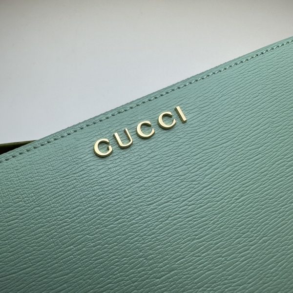 グッチ 長財布 スクリプト ジップアラウンドウォレット グリーン 772642 レザー ゴールド金具 - 画像 (3)