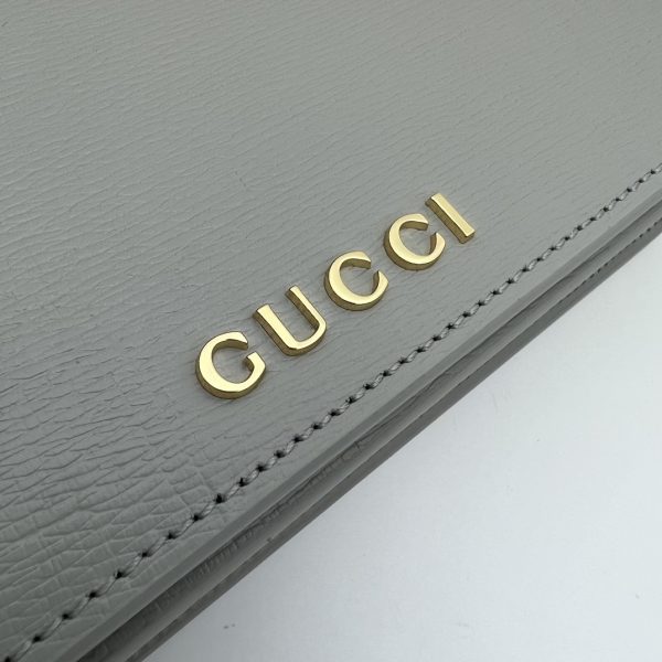 グッチ ショルダーバッグ 2024年 新作 グレー 772643 レザー ゴールド金具 - 画像 (3)