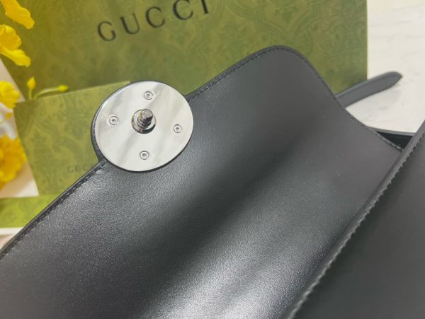 グッチ 2WAYバッグ PETITE GG ブラック 739722 AACAW 9022 レザー シルバー金具 - 画像 (7)
