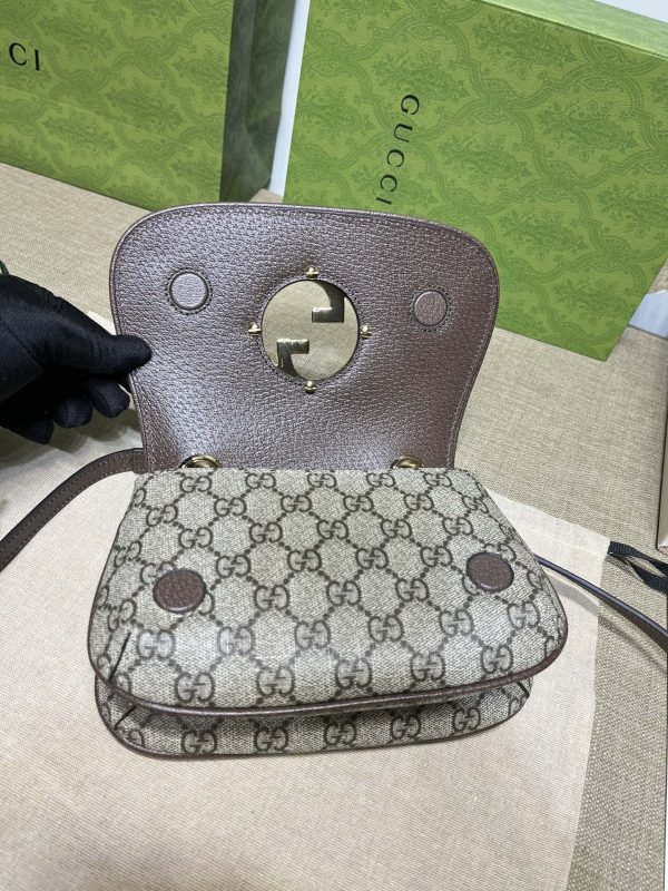 グッチ GG Biondie レディース ショルダーバッグ ベージュ＆エボニー ‎‎‎698643 GGスプリームキャンバス×レザー ゴールド金具 - 画像 (8)