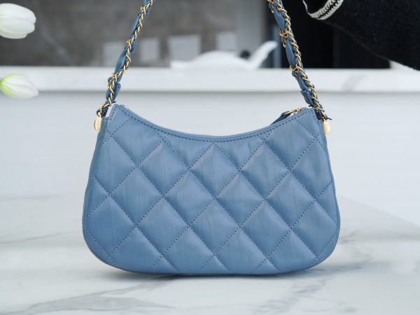 シャネル CHANEL バッグ 新作 2024 シャネル19 ブルー AS2357 ラムスキン ゴールド金具 - 画像 (3)