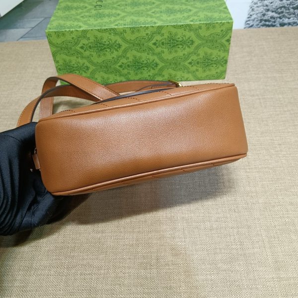 グッチ ブロンディ スモール ショルダーバッグ ブラウン ‎‎742360 1IV0G 2535 ラウンド インターロッキングG×レザー ゴールド金具 - 画像 (3)