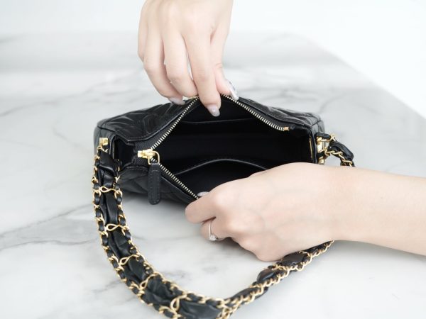 シャネル CHANEL バッグ 新作 2024 シャネル19 ブラック AS2356 ラムスキン ゴールド金具 - 画像 (6)