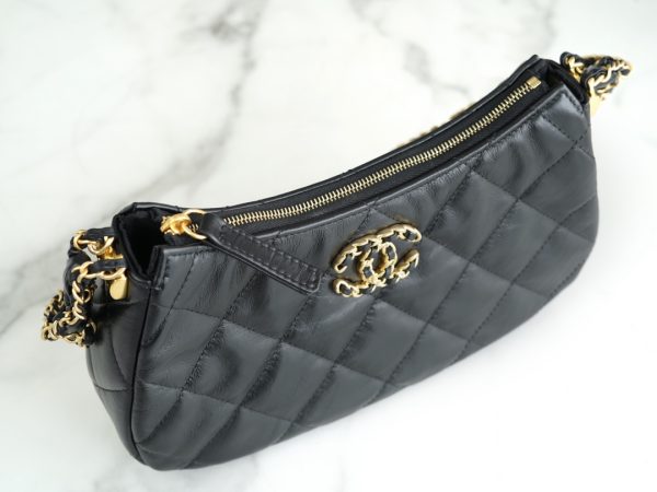 シャネル CHANEL バッグ 新作 2024 シャネル19 ブラック AS2357 ラムスキン ゴールド金具 - 画像 (7)