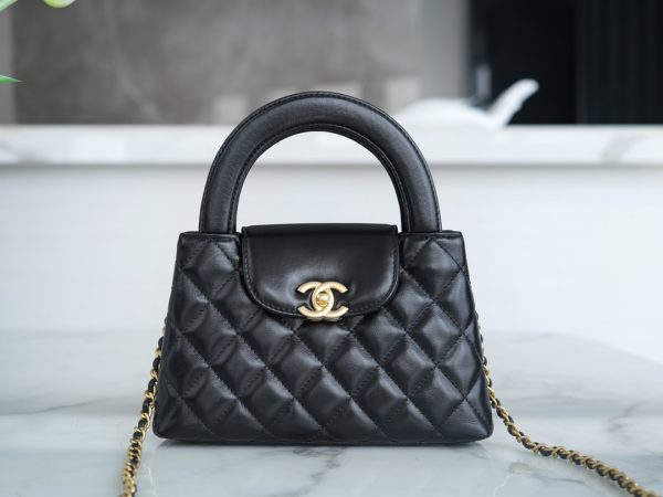 シャネル CHANEL バッグ 新作 2024 Kelly ブラック AS2355 ラムスキン ゴールド金具