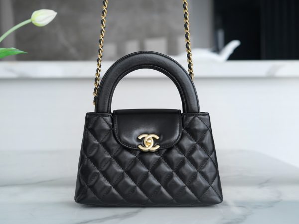 シャネル CHANEL バッグ 新作 2024 Kelly ブラック AS2355 ラムスキン ゴールド金具 - 画像 (2)