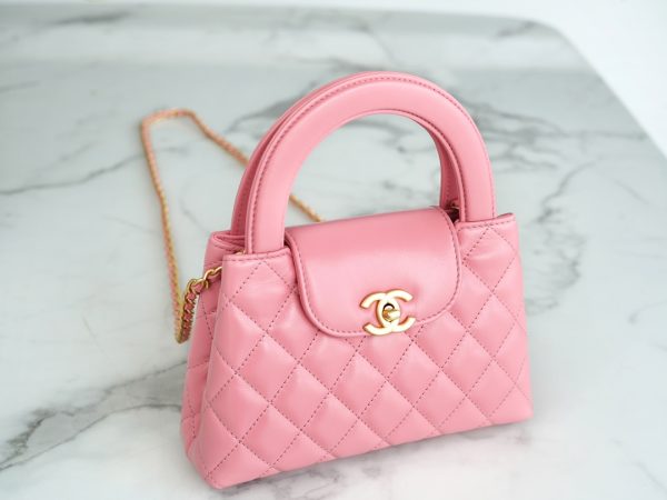 シャネル CHANEL バッグ 新作 2024 Kelly ピンク AS2355 ラムスキン ゴールド金具 - 画像 (4)