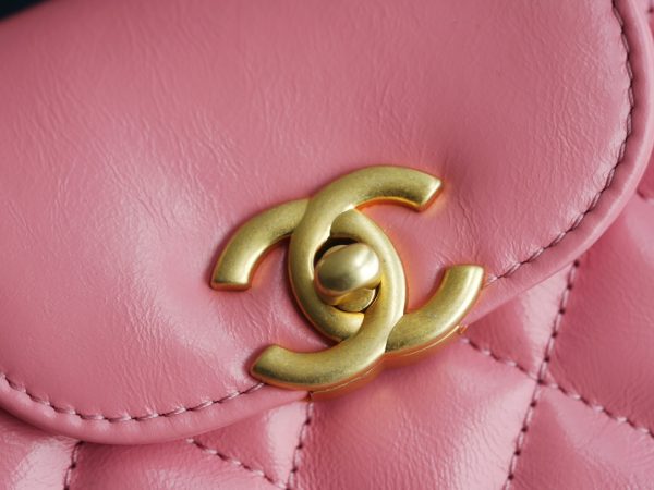 シャネル CHANEL バッグ 新作 2024 Kelly ピンク AS2355 ラムスキン ゴールド金具 - 画像 (9)
