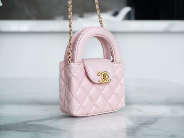 シャネル CHANEL バッグ 新作 2024 Kelly ベビーピンク AS2353 ラムスキン ゴールド金具 - 画像 (3)