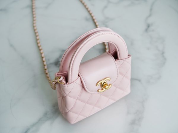 シャネル CHANEL バッグ 新作 2024 Kelly ベビーピンク AS2353 ラムスキン ゴールド金具 - 画像 (4)