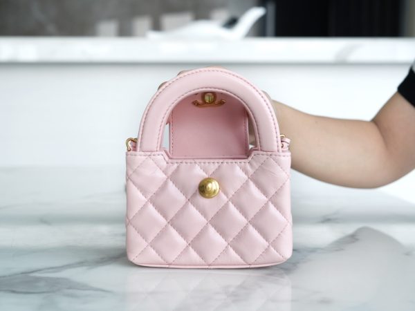 シャネル CHANEL バッグ 新作 2024 Kelly ベビーピンク AS2353 ラムスキン ゴールド金具 - 画像 (5)