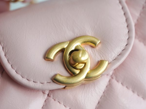 シャネル CHANEL バッグ 新作 2024 Kelly ベビーピンク AS2353 ラムスキン ゴールド金具 - 画像 (9)