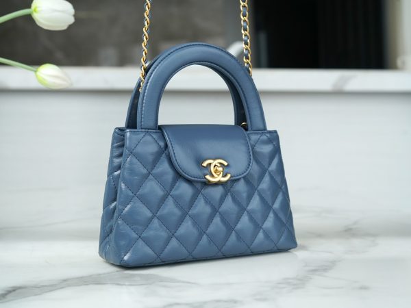 シャネル CHANEL バッグ 新作 2024 Kelly ブルー AS2355 ラムスキン ゴールド金具 - 画像 (2)